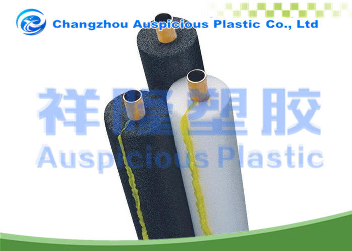 Heat Saving Pre Slit Foam Tube Insulation With Yellow Color Self Adhesive Tape