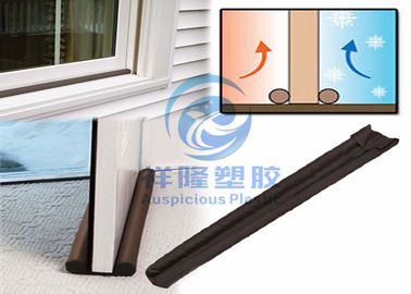 Fixing Bottom Door Draft Stopper , Brown Color Foam Twin Draft Guard Energy Saving